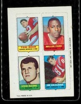 Vintage 1969 Topps 4 In 1 Mini Football Card Beer Farr Delong Colclough - £6.73 GBP