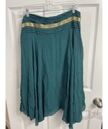 Gado Gado Teal Turquoise Layered Made In Bali Skirt Size 6 Gold Band Boh... - £14.58 GBP