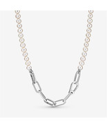 S925 Silver ME Treated Freshwater Cultured Pearl Necklace,Fits Pandora c... - $28.70 CAD