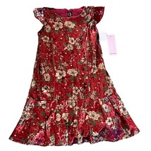Minnie Minors Red &amp; Gold Velvet Party Dress Girls Sz 6/7 NWT - £30.12 GBP