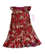 Minnie Minors Red &amp; Gold Velvet Party Dress Girls Sz 6/7 NWT - $38.40