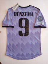 Karim Benzema Real Madrid UCL Champions Match Slim Away Soccer Jersey 2022-2023 - £79.93 GBP