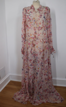 Twinset My Twin S Pink Floral Sheer Georgette Long Maxi Dress Simona Bar... - £75.93 GBP