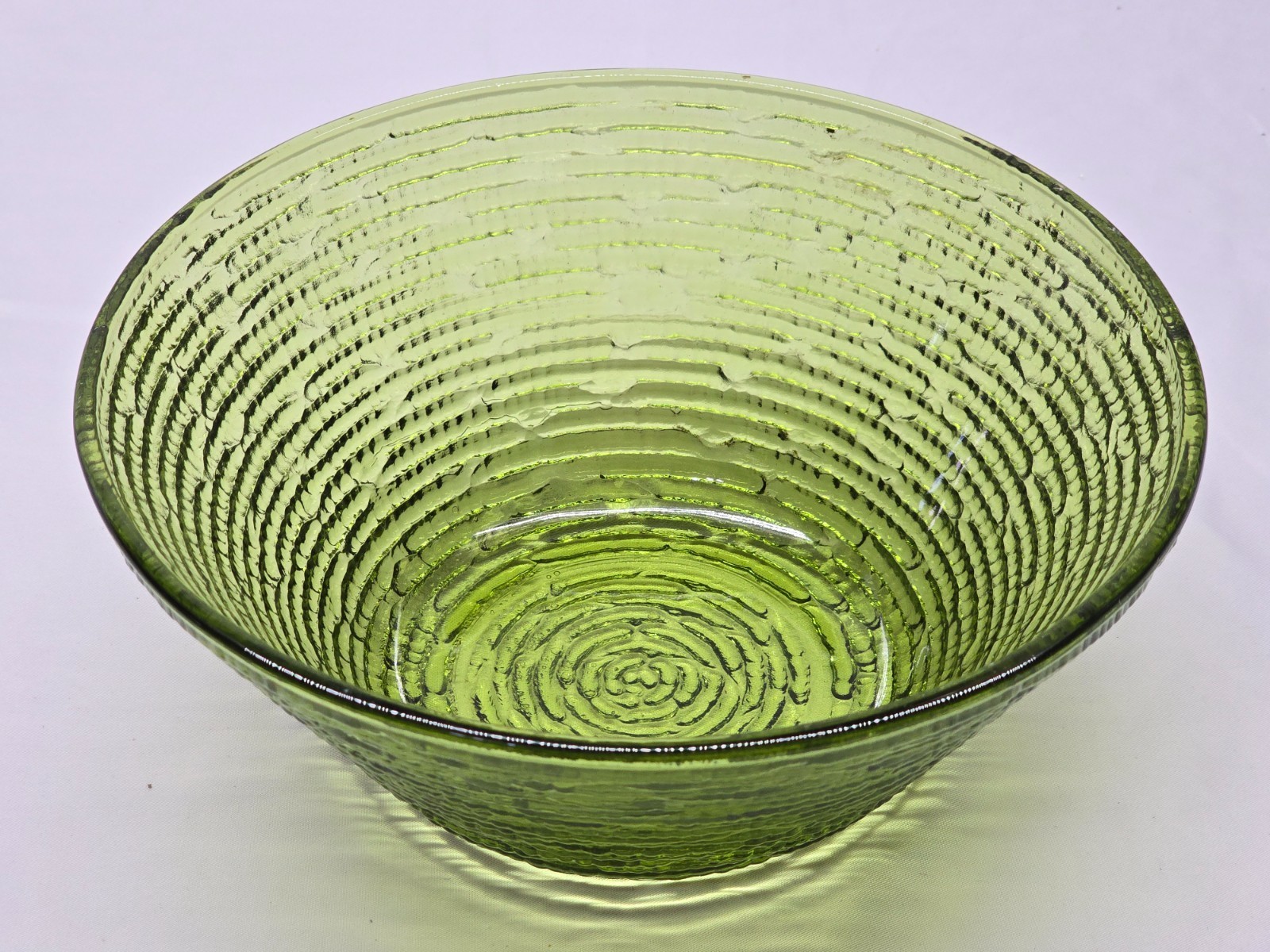 Anchor Hocking SORENO AVOCADO 8.5&quot; Serving Bowl - Textured Retro Mid-Cen... - $19.77