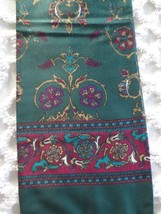 MULTI-COLOR on HUNTER GREEN ELEGANT DESIGN  Ladies SCARF - 8&quot; x 60&quot; - £7.99 GBP