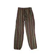 Earthbound Trading Co Striped Cotton Pants Women&#39;s S Nepal Elastic Waist... - $456.30 MXN
