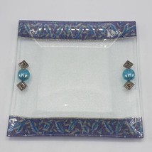 Glass Serving Plate Tray Platter Art Glass - £62.22 GBP