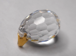 VTG Stunning Faceted Prism Crystal Ball Pendant 3D Teardrop Gold Pinch B... - £12.41 GBP