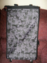 Gigi Olivia Gray Horse Print Luggage Bag W/Collapsible Wheels EUC - $37.23