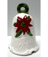 Vintage Napcoware Pine and Poinsettia 3.75 in Christmas Bell - $12.82