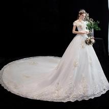 Sexy Boat Neck Off The Shoulder New Wedding Dress Lace Embroidery - £103.36 GBP+