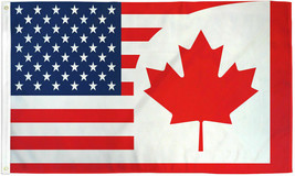 USA &amp; Canada Combination Flag 3x5ft USA &amp; Canada Combo Flag America Canada 100D - £11.06 GBP