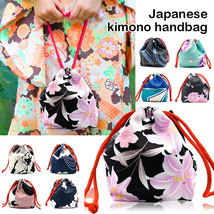 Japanese Style Anime Kimono Handbag Drawstring Sakura Coin Purse Kawaii Bag - £7.21 GBP