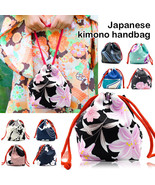 Japanese Style Anime Kimono Handbag Drawstring Sakura Coin Purse Kawaii Bag - £7.18 GBP