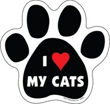 I Heart My Cats Cute Cat PAW PRINT Fridge Car Magnet 5&quot;x5&quot; Large Size US... - $5.89