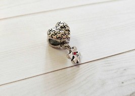 European Large Hole Metal Bead Autism Awareness Thick Silver Heart Puzzl... - $56.99 MXN
