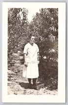 RPPC Poor Woman Wonders were to Start in the Orchard Real Photo Postcard... - £7.04 GBP