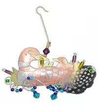 Loon Momma Baby Bird Ornament Metal Fair Trade Pilgrim Imports New - $24.70