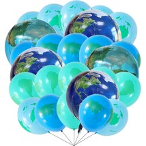 53 Pieces Earth Balloons Set 22 Inch 4D World Map Balloons 12 Inch World Map Lat - £26.88 GBP