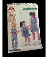 Butterick Sewing Pattern 6620 Girls Jumper Overalls Jumpsuit Shirt Sizes... - $93.29 MXN