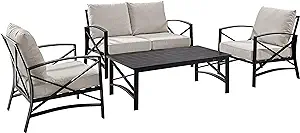 Crosley Furniture KO60009BZ-OL Kaplan Outdoor Metal 4-Piece Seating Set ... - $1,568.99