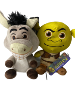Set of 2 Shrek Plush Stuffed Toys. Shrek and Donkey 7 inch. NWT - $404.30 MXN