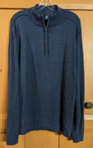 Cutter &amp; Buck Men&#39;s XL Merino Wool / Acrylic 1/4 Zip Pullover Sweater Bl... - $27.08