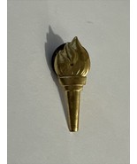 Vintage Girl Scouts Torch Leadership Lapel Pin Pinback Gold Tone - £7.00 GBP