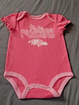 Baltimore Ravens Girls 1pc Bodysuit Baby Size 6-9 Months Pink Creeper Outfit NEW - £11.66 GBP