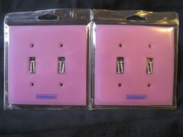 2 interDesign Double Toggle Light Switch Covers / Wall Plate  Pink / Pur... - $12.25 CAD