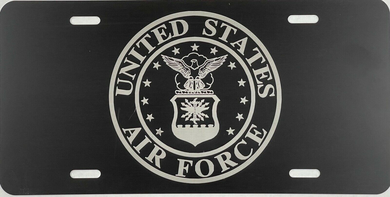 NEW US Air Force A1 Seal Laser Engraved License Plate Car Tag Gift Flat Black
