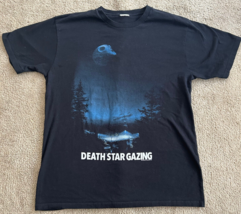 Junk Food Mens T-Shirt Size L Black Death Star Gazing Star Wars Short Sleeve - £9.58 GBP