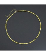 Yellow Color Gemstone tube necklace, sku#EF571 - £12.14 GBP