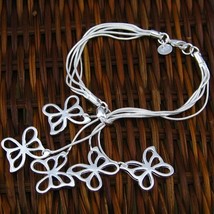 925 Sterling Silver Butterfly charm bracelet - £12.64 GBP