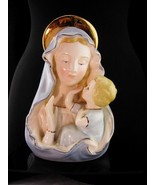 Vintage Madonna and child head vase - Gold halo catholic gift - Mary and... - $125.00