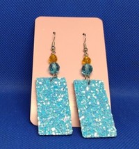 Sparkly Pastel Blue Glitter Confetti Earrings - £2.37 GBP