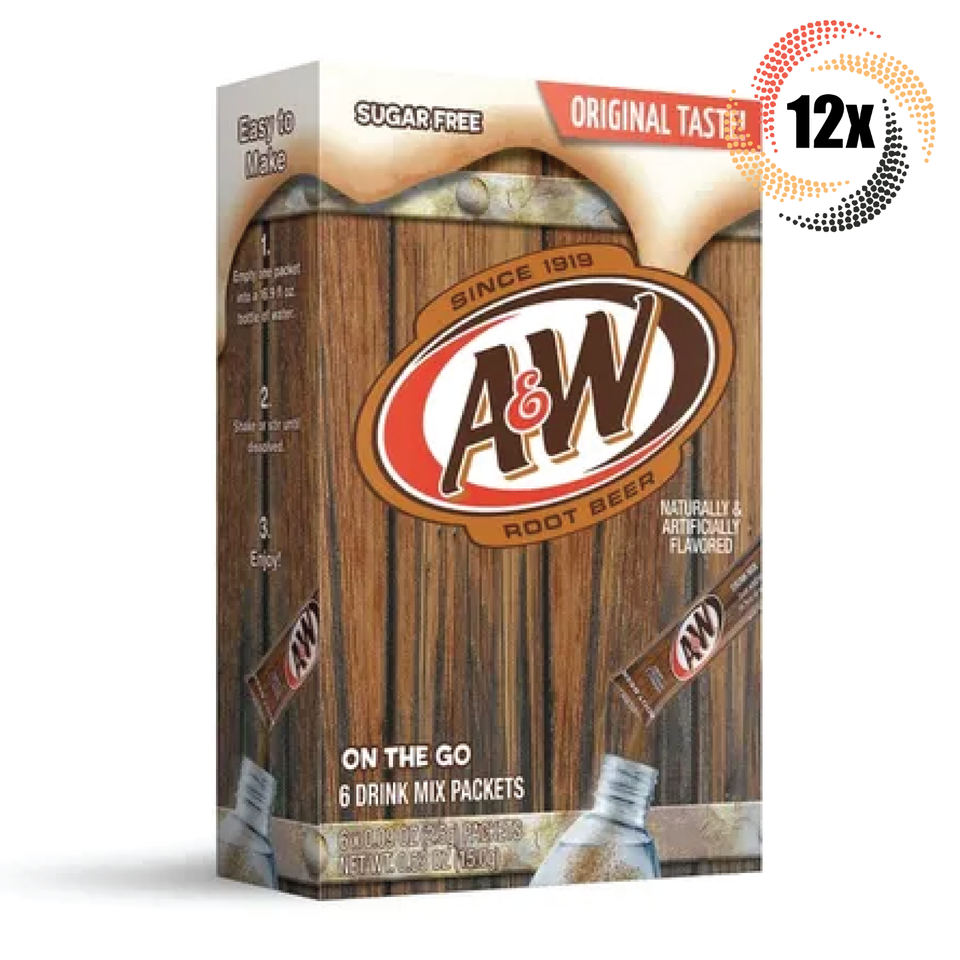 12x Packs 7UP  A&W Singles To Go Root Beer Drink Mix | 6 Singles Each | .53oz - £20.17 GBP