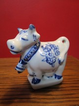 Zsolnay Hungary Figurine 1940s Blue And White Cow [Zs] - £58.72 GBP