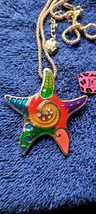 New Betsey Johnson Necklace Starfish Rainbow Pride Beach Ocean Collectible Nice - £11.76 GBP