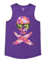 Wonder Nation Boys Tank Top XL (14-16) Purple W Skull Feathers Camo Sunglasses - £7.74 GBP