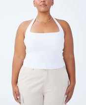 $30 Trendy Plus Size Active Summer Knit Twist Back Vestlette Top White Size - $10.19