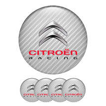 Set of 4 Citroen Racing Logo Domed Sticker for Rim Center Wheel Hub Cap Emblem - £7.17 GBP+