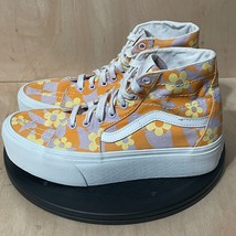 Vans SK8-Hi Tapered Stackform Shoes Checkerboard Floral Orange Womens Si... - $65.09
