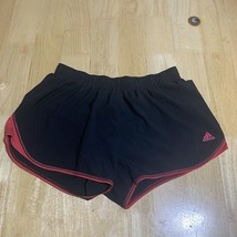 Adidas Shorts Womens M  Black Pink Logo Stripe Running Workout Loose - $127.78 MXN
