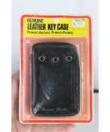 vintage key case Genuine Leather black made in the USA 12 NEW OLD STOCK! - $26.99