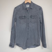 American Eagle Mens Western Shirt Small Gray Country  Shacket Button Shirt Top - £32.83 GBP