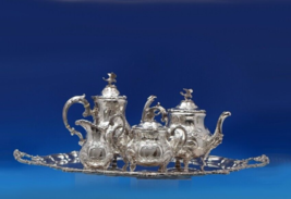 Robert and Belk English Estate Sterling Silver Tea Set 5pc Sheffield (#7372) - $11,875.05