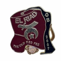 Fresno California Old Red Fez Masonic Masons Shriner Enamel Lapel Hat Pin - £6.41 GBP