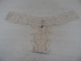 Adore Me Women&#39;s Lace Mesh Risque Thong 09772 Beige Size 0X - $4.74