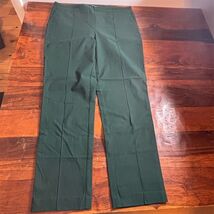 Hilary Radley Dress Pants Womens Size L Green Straight Leg Pull-On Stretch - $18.02